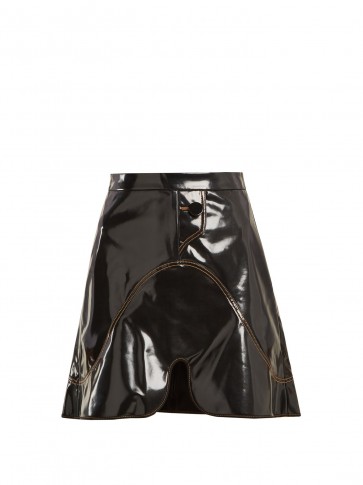 ELLERY Milky-Way PVC mini skirt ~ shiny black a-line skirts