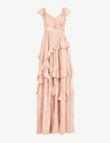NEEDLE AND THREAD Butterfly embroidered chiffon gown in vintage rose ~ pink summer event dresses