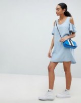 Noisy May Cold Shoulder Denim Shift Dress – casual summer style