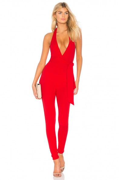 Nookie DARE JUMPSUIT in Red | plunge front jumpsuits