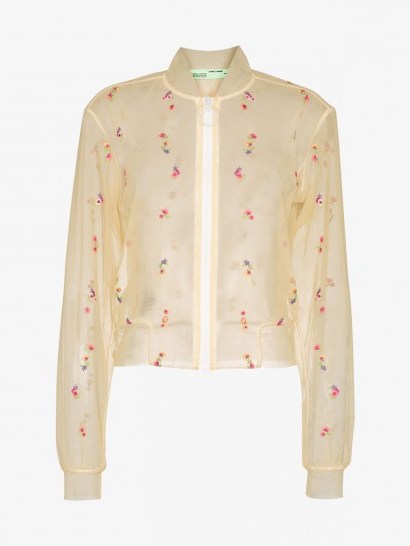 Off-White X Browns Capsule Floral Bomber Jacket ~ sheer luxe - flipped