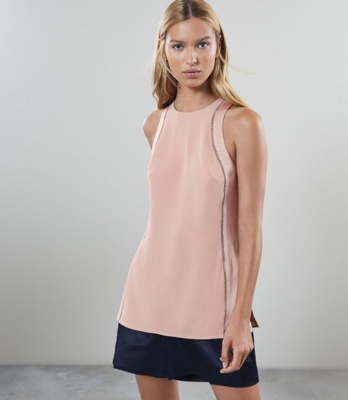 REISS OLIVE LADDER DETAIL SLEEVELESS TOP PINK - flipped