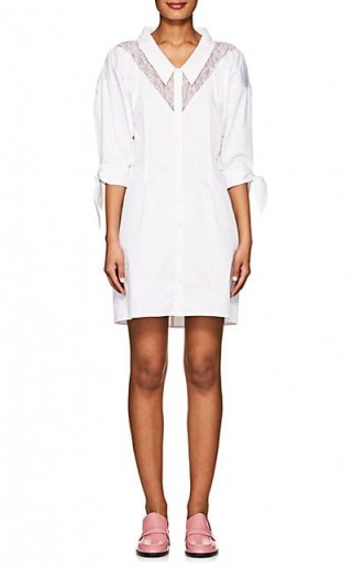 OPENING CEREMONY Lace-Inset Cotton Shirtdress ~ white feminine shirt dresses