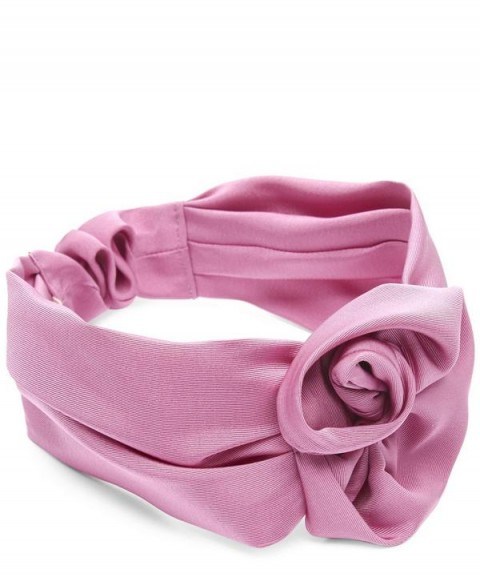 JENNIFER BEHR Peony Headband / pink silk vintage style hair accessory - flipped