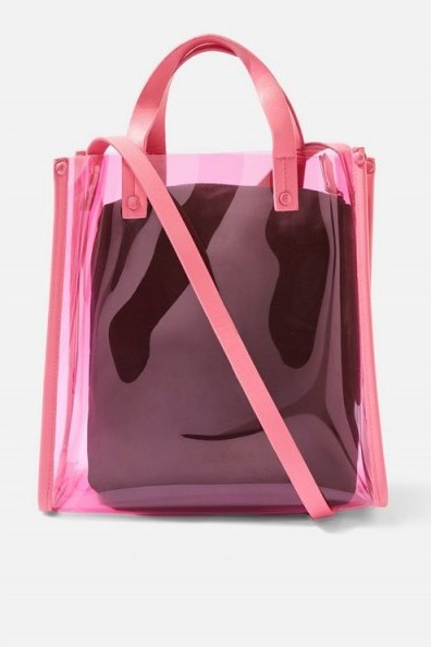 Topshop Perspex Shopper Bag | clear pink bags - flipped