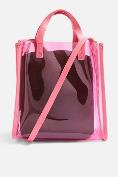Topshop Perspex Shopper Bag | clear pink bags