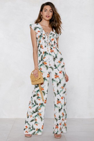 Nasty Gal Plant Touch This Palm Jumpsuit | summer holiday style