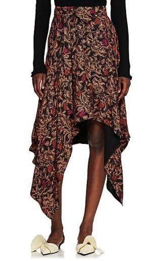 PROENZA SCHOULER Paisley Georgette Asymmetric Skirt ~ asymmetric designs - flipped