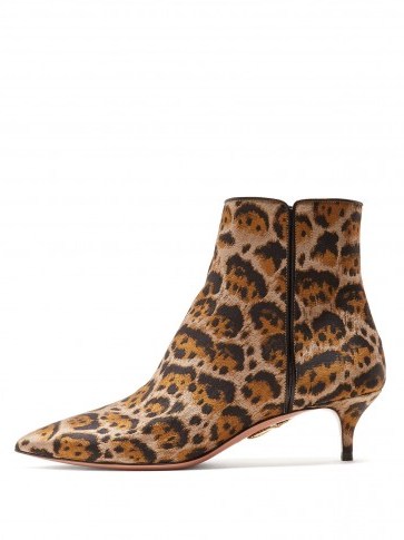 AQUAZZURA Quant 45 leopard-print ankle boots – animal motifs - flipped