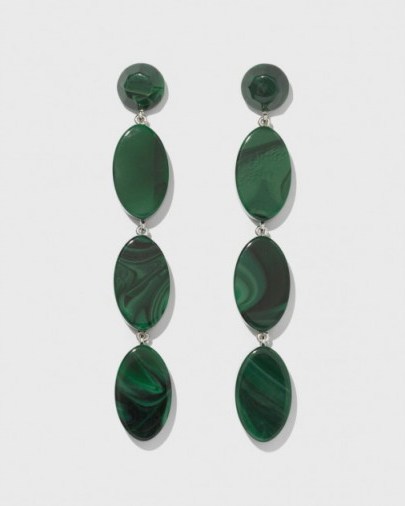 RACHEL COMEY bond green acrylic drop earrings - flipped