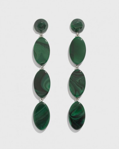 RACHEL COMEY bond green acrylic drop earrings