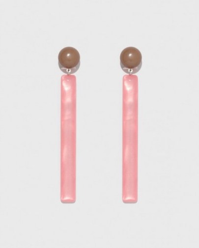 RACHEL COMEY mission pink acrylic column earrings - flipped