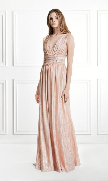 Rachel Zoe Madison Metallic Jersey Gown ~ gathered event gowns