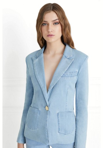 Rachel Zoe Shannon Light Denim Blazer ~ stylish trouser suit jackets