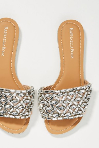 Raphaella Booz Embellished-Slide Sandals | glamorous jewelled flats