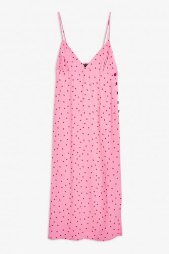 Topshop Red and Pink Spot Slip Dress