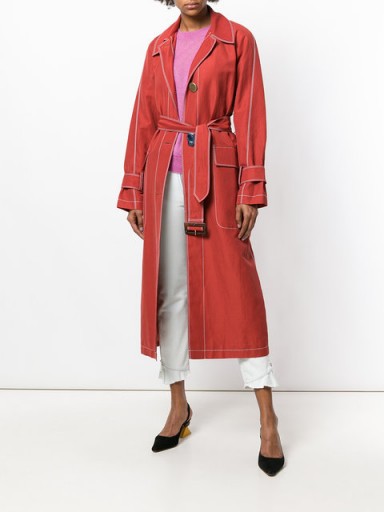 REJINA PYO Hazel belted coat ~ stylish red trench