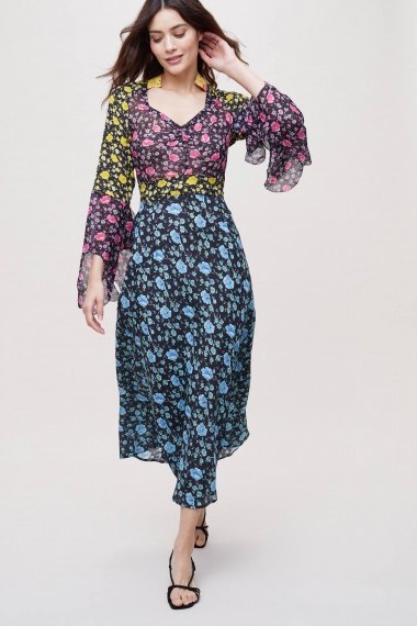 Rixo London Priscilla Printed-Silk Midi Dress ~ floaty feminine fabric - flipped