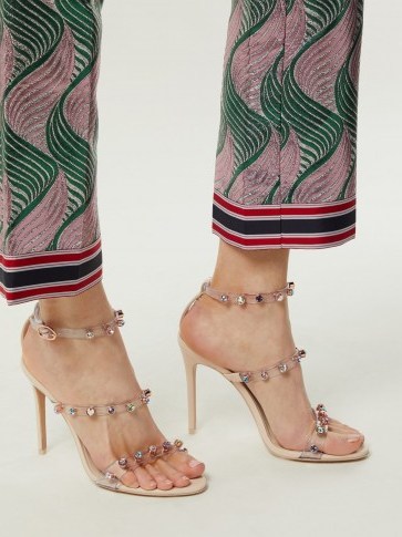 SOPHIA WEBSTER Rosalind crystal-embellished plexi sandals ~ clear strappy heels - flipped