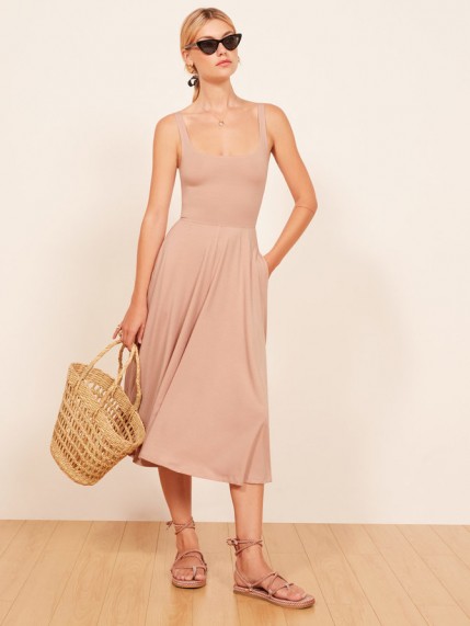 Reformation Rou Dress in blush | pale pink fit and flare