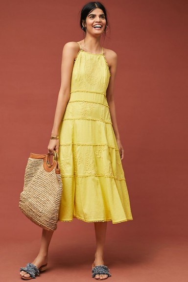 Meadow Rue Sag Harbour Dress in Yellow ~ feminine tiered sundresses ~ sunny look! - flipped