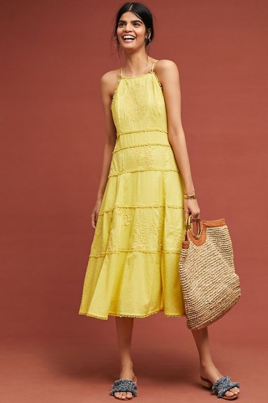 Meadow Rue Sag Harbour Dress in Yellow ~ feminine tiered sundresses ~ sunny look!