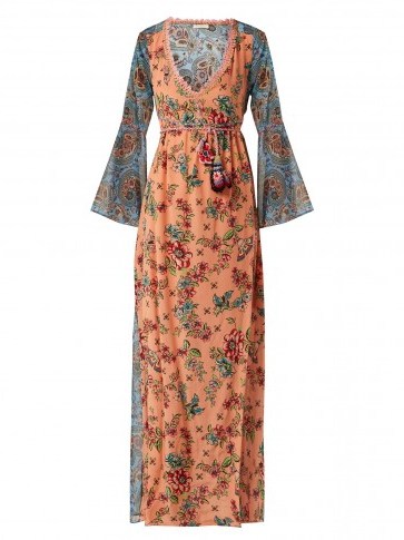 ANJUNA Severa floral print v neck maxi dress / beautiful boho fashion - flipped