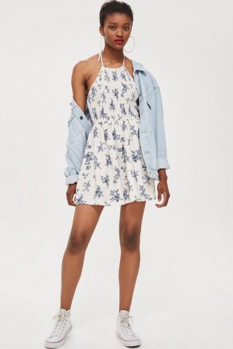 Topshop Shirred Halter Mini Dress | summer style - flipped