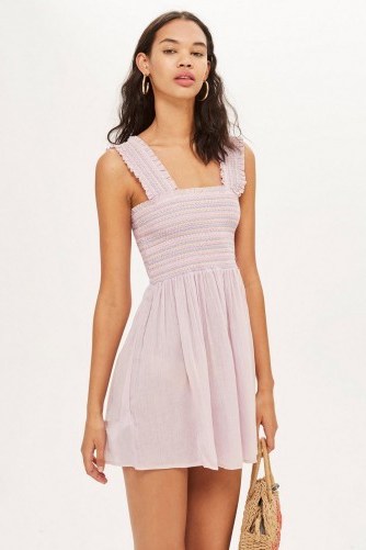 Topshop Pink Shirred Mini Dress | summer style - flipped