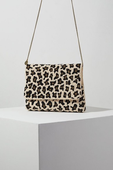 St. Xavier Sonnie Beaded Clutch | leopard patterned accessory
