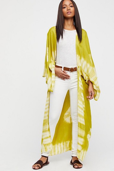 Spellbound Tie Dye Kimono Key Lime | long oriental style jackets