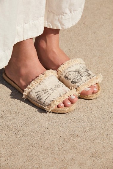 Z&L Europe The Love Espadrille Butterfly / Love | fringe edged flats - flipped