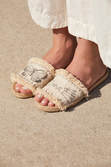 Z&L Europe The Love Espadrille Butterfly / Love | fringe edged flats