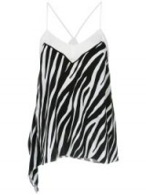 TUFI DUEK animal print asymmetric blouse – strappy zebra patterned camisole
