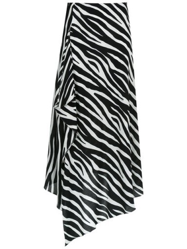 TUFI DUEK animal print asymmetric skirt – zebra patterned fashion - flipped