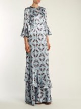 ERDEM Venice Keiko-print silk gown ~ long light-blue event dresses