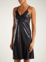 NORMA KAMALI V-neck metallic slip dress – lbd – luxe evening looks