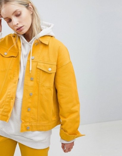 Weekday Denim Trucker Jacket – yellow – jackets – weekend – casual - flipped
