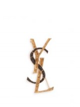 SAINT LAURENT YSL crocodile-effect brooch ~ designer monogram jewellery ~ statement accessory