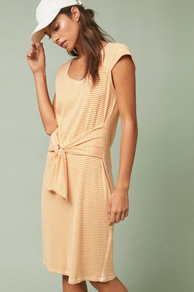 Pure + Good Audny Striped Tie-Front Dress in Orange | summer style - flipped