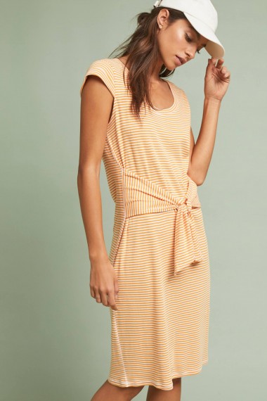 Pure + Good Audny Striped Tie-Front Dress in Orange | summer style