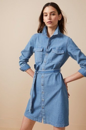 French Connection AVERY DENIM BELTED SHIRT DRESS – everyday style - flipped