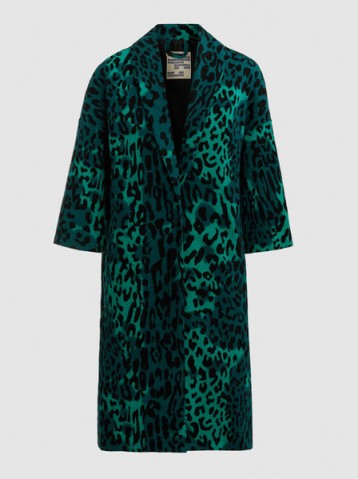 BAUM UND PFERDGARTEN‎ Dara Emerald Leopard-Print Cotton-Blend Coat ~ chic green animal prints