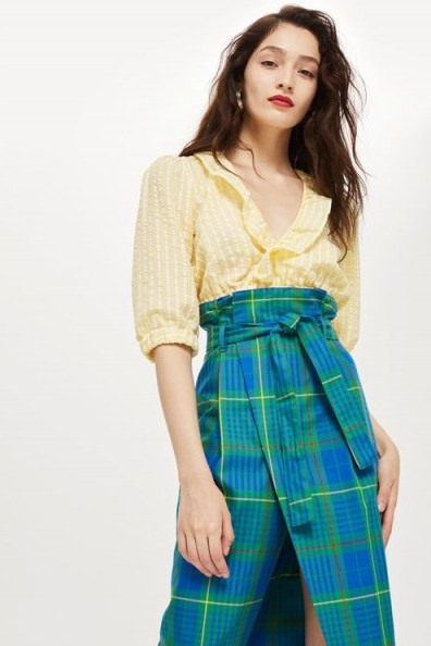Topshop Bright Check Wrap Midi Skirt | retro summer fashion - flipped
