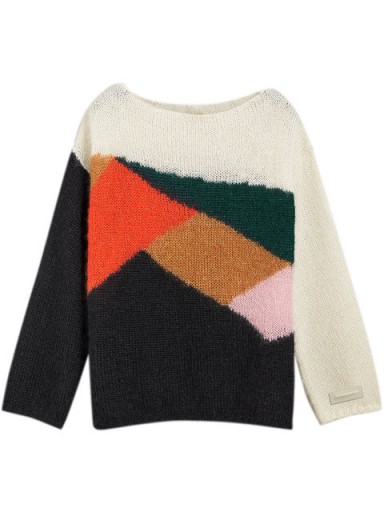 BURBERRY colour-block geometric sweater | boat neck knits