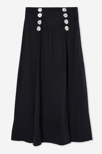 Topshop Button Splice Midi Skirt | slit detail - flipped