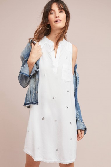 Cloth & Stone Maroney Shirtdress in White | sleeveless summer dresses