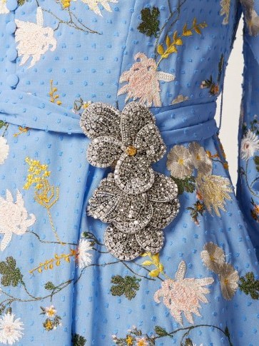 ROCHAS Crystal-embellished flower brooch ~ beautiful statement jewellery ~ vintage look - flipped