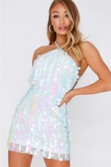 IN THE STYLE DAIA BLUE IRIDESCENT SEQUIN MINI DRESS – shimmering party dresses