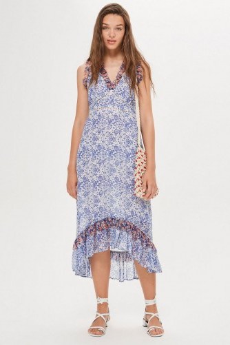 TOPSHOP Ditsy Lace Trim Maxi Dress / feminine summer style - flipped